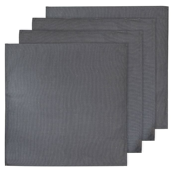 4pc Ladelle Seno Polyester/Linen Napkin/Serviette Charcoal Tableware 45x45cm