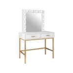 White Large Vanity Dressing Table with 12 LED Lights