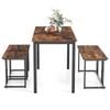 Costway 4pcs Dining Table Set Wooden Kitchen Restaurant