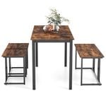 Costway 4pcs Dining Table Set Wooden Kitchen Restaurant