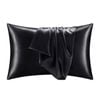 Catzon 2 Pcs 51 X 102cm Satin Pillowcases for Hair and Skin with Envelope Closure-Black(CK)