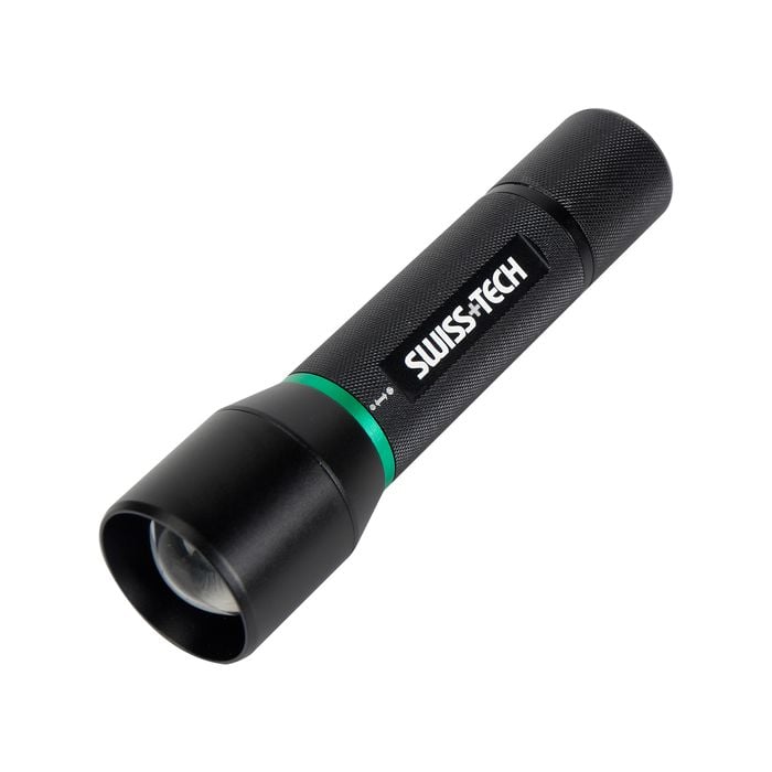 SWISS+TECH 450lm Dual Power Rechargeable Focus Beam Flashlight