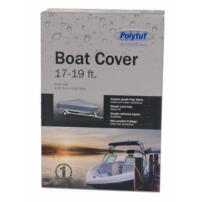 Polytuf 17-19ft Silver Boat Cover
