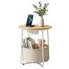 Artiss Round Coffee Table Charging Station