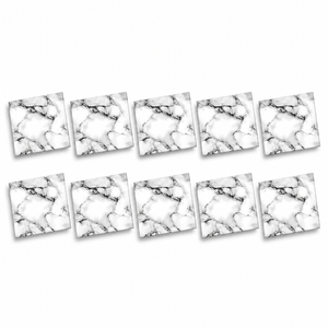 SOGA Peel & Stick Floor and Wall Tiles 30 x 30cm 10 Pack Black White Faux Marble
