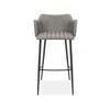 Andorra Bar Stool Vintage Grey Seat - 65cm Seat Height Counter Kitchen Stool