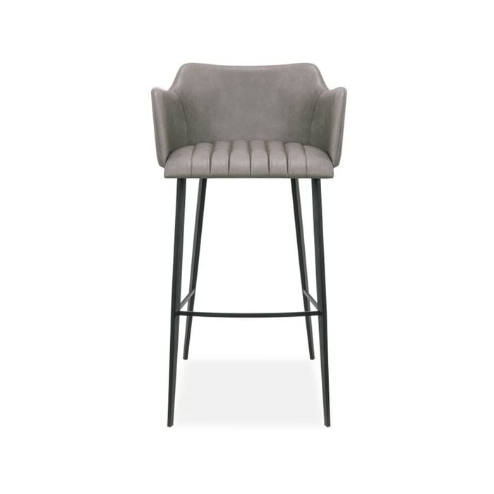 Andorra Bar Stool Vintage Grey Seat - 65cm Seat Height Counter Kitchen Stool