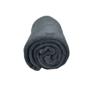 Bloomington Solid Colour Soft Coral Fleece Throw Rug 127 x 152 cm Charcoal