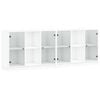 vidaXL Bookcase with Doors Storage Shelf Display Cabinet White