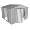 Build-a-Shed 3.0 x 3.0 x 2.3m Double Hinge and Double Sliding Door Shed - Zinc