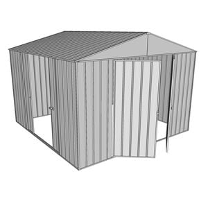 Build-a-Shed 3.0 x 3.0 x 2.3m Double Hinge and Double Sliding Door Shed - Zinc