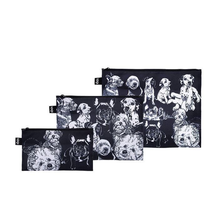 Loqi Red Poppy Bee Dogs Zip Pockets 3pcs Set Multi-coloured 32x25cm/27x20cm/23x13cm