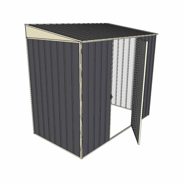 Build-A-Shed 1.2 x 2.3 x 2.0m Skillion Single Hinged Side Door Shed - Grey