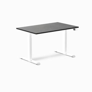 Desky Dual Sit To Stand Dark Bamboo Desk 1200x750mm White Frame