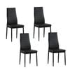 Foret 4x High Back Dining Chairs Set Pvc Leather Metal Legs Modern Seat Padding Bk