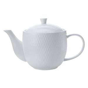 Maxwell & Williams White Basics Diamonds 800ml Porcelain Teapot w/ Handle Round