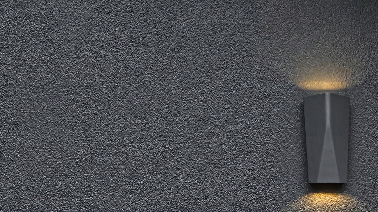 close-up of an outdoor wall light on Hardie™ Fine Texture Cladding