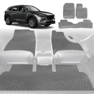6D Diamond Car Floor Mats for Mazda CX-5 2017-2025-Full Set-Grey-Outback GT