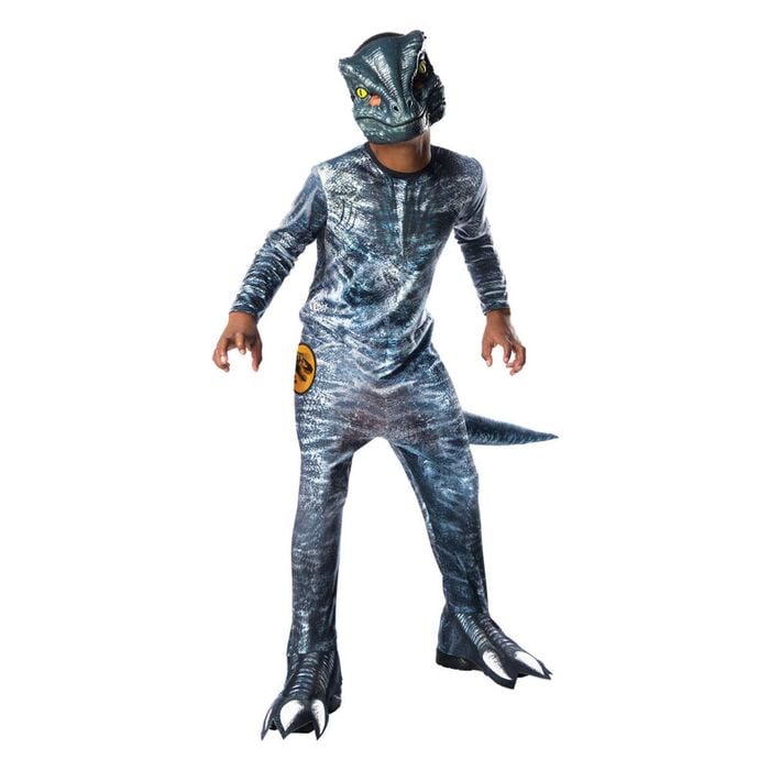 Jurassic Park  Velociraptor Blue Deluxe Lenticular Boys Dress Up Costume 3-5y