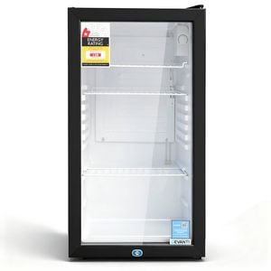 Devanti 78L Bar Fridge Glass Door Mini Fridge Countertop Freestanding Cooler Black