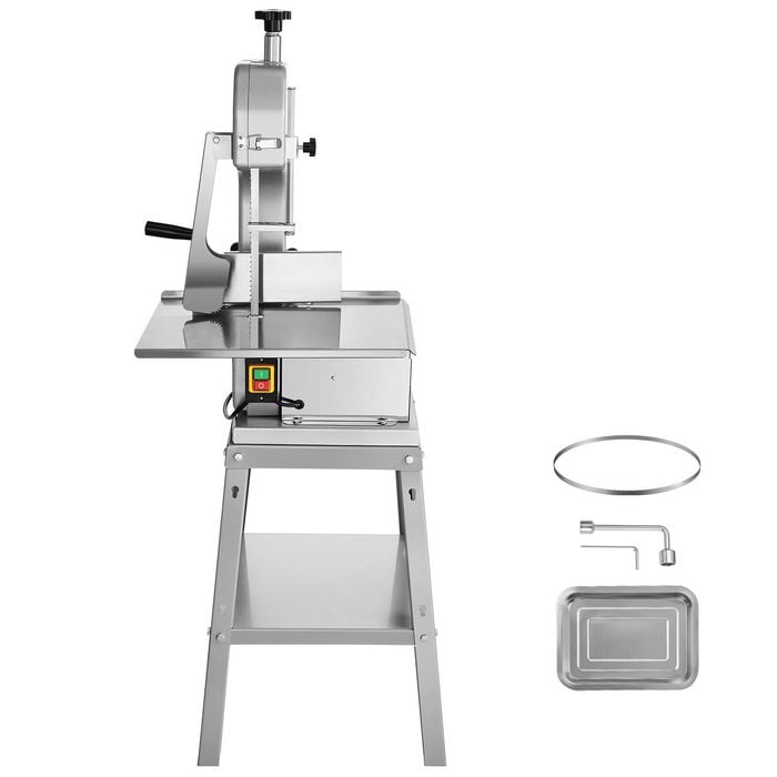 VEVOR 495x550x1320mm Commercial Electric Meat Bone Sawing Machine Silver 850W Stainless Steel