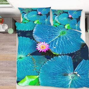 3D Lotus Leaf 250 Bed Pillowcases Quilt King Size
