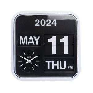 Leni Bankers Wall Clock With Calendar 43x43cm Black