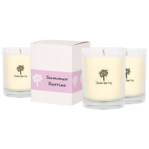 Nicola Spring 3x 160g Soy Wax Scented Candles - Summer Berries - 28 Hour Burn Time Relaxation Aromatherapy Gift Ready Jar Candle