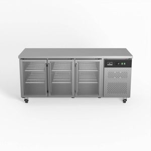 AG Three Door Commercial Glass Door Worktop / Under Bench Display Fridge 700mm Depth GNX3100TNG