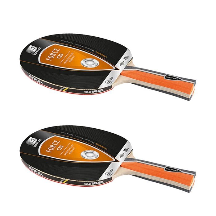 2PK Sunflex Force C20 Model Table Tennis Bat/Paddle Rough Top 1mm Sponge Pips In