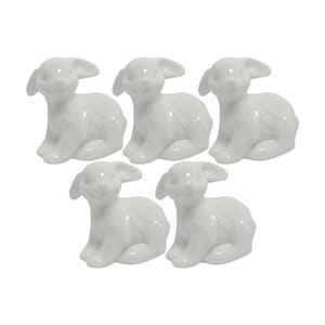 5x LVD Rabbit Flopsy Decorative Sculpture Home/Lounge Tabletop Decor 5.5cm White