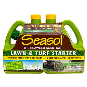 Seasol 2 x 2L Hose On Lawn And Turf Starter - Twin Pack