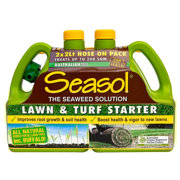 Seasol 2 x 2L Hose On Lawn And Turf Starter - Twin Pack