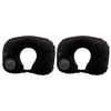 2x Tosca Self Inflatable Travel Neck Support Cushion Sleeping Pillow - Black