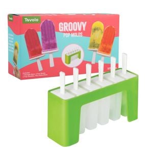 Tovolo Groovy Pop Moulds Set Of 6 Spring Green