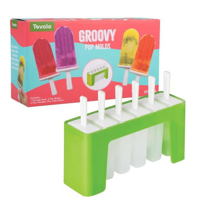 Tovolo Groovy Pop Moulds Set Of 6 Spring Green