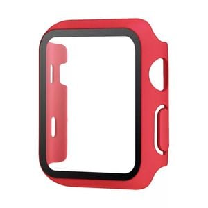 PC Full Cover Watch Case Tempered Screen Protector - For Apple iWatch 40mm (Red)