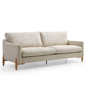 Modern Furniture VIENNA  3 Seater Sofa - Beige & Oak