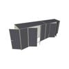 Build-a-Shed 0.8 x 6 x 2m Hinged Door Tunnel Shed with Dual Double Hinged Side Doors - Grey