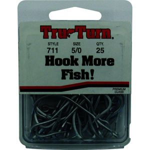 Tru Turn 711 Forged Perma Streel Cone Cut Fishing Hook 25pk 5/0