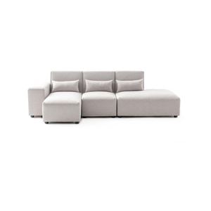 Foret 4 Seater Sofa Modular Corner Lounge Couch Fabric Right Chaise Beige