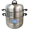 34cm 3-Tier Stainless Steel Food Steamer with Glass Lid – Durable & Multi-Layer Cooking Pot - Vietnam | N/A | N/A