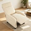 Ufurniture Recliner Chair Adjustable Armchair Corduroy Lounge Chair Reclining Sofa With Side Pocket Beige