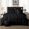Fabric Fantastic Diamond Pintuck Double Size Black Quilt/doona/duvet Cover Set