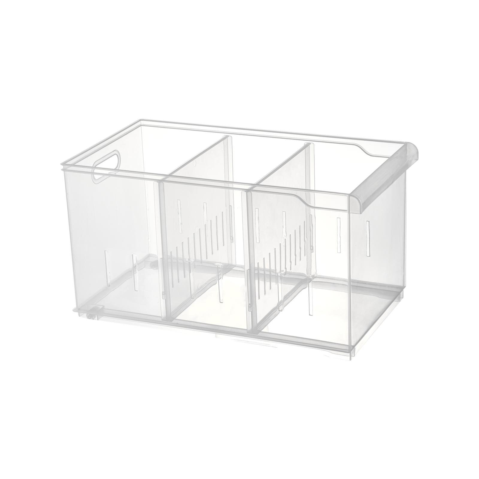 All Set Clear Tall Compartment Box With Two Dividers