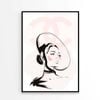 Stylish Black Peach Colored Girl Art   Print 100% Australian Made 90 x 120cm   (Poster)