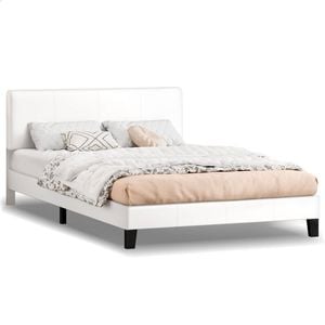 ALFORDSON Bed Frame Queen Size Leather White