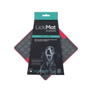 LickiMat Playdate Tuff Slow Food Bowl Anti-Anxiety Mat for Dogs - Red