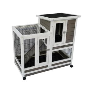 Yes4pets Rabbit Hutch Cat House Cage Guinea Pig Ferret Cage With Wheels