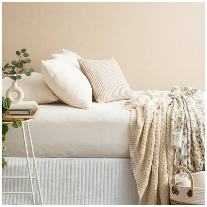 Renee Taylor Comfort T’s Organic Jersey Fitted & Pillowcase Oatmeal Queen